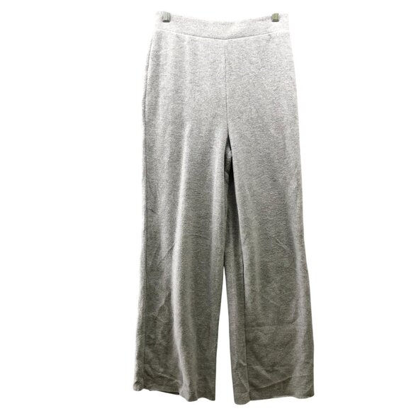 Zara Wide Leg Sweater Pants Womens S Gray Pull On Knit Fleece Soft Lounge - Picture 1 of 9